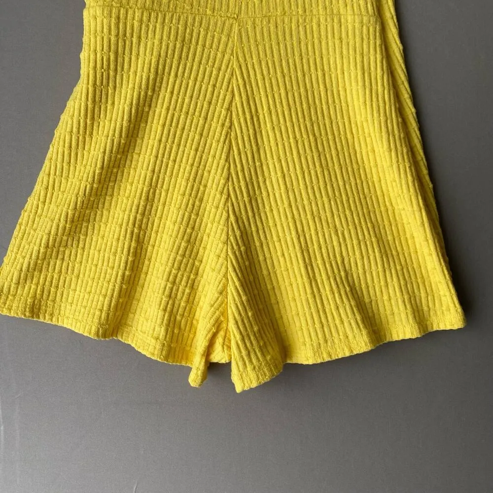 Zara‎ sz S yellow mini faux wrap romper - Image 4