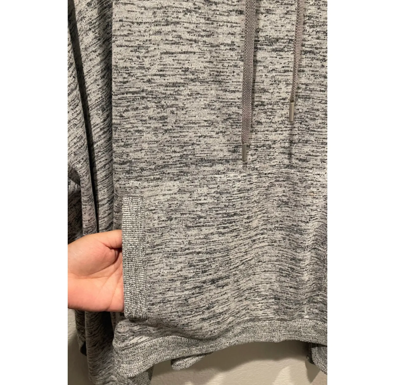 Blissful Hoodie Grey Poncho Sweatshirt - Image 5