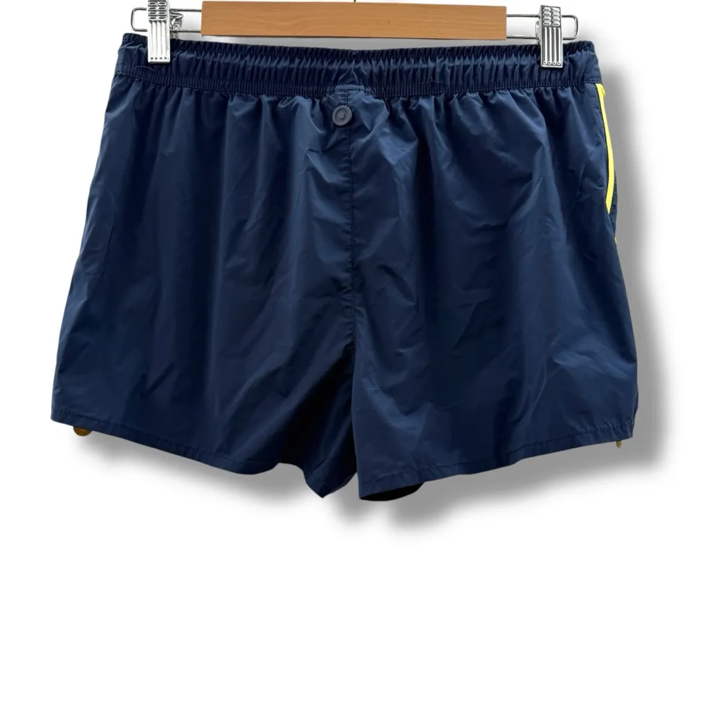 Hunter for Target Activewear Shorts Women’s Size Small Navy Yellow Side Zip Blue - Image 3