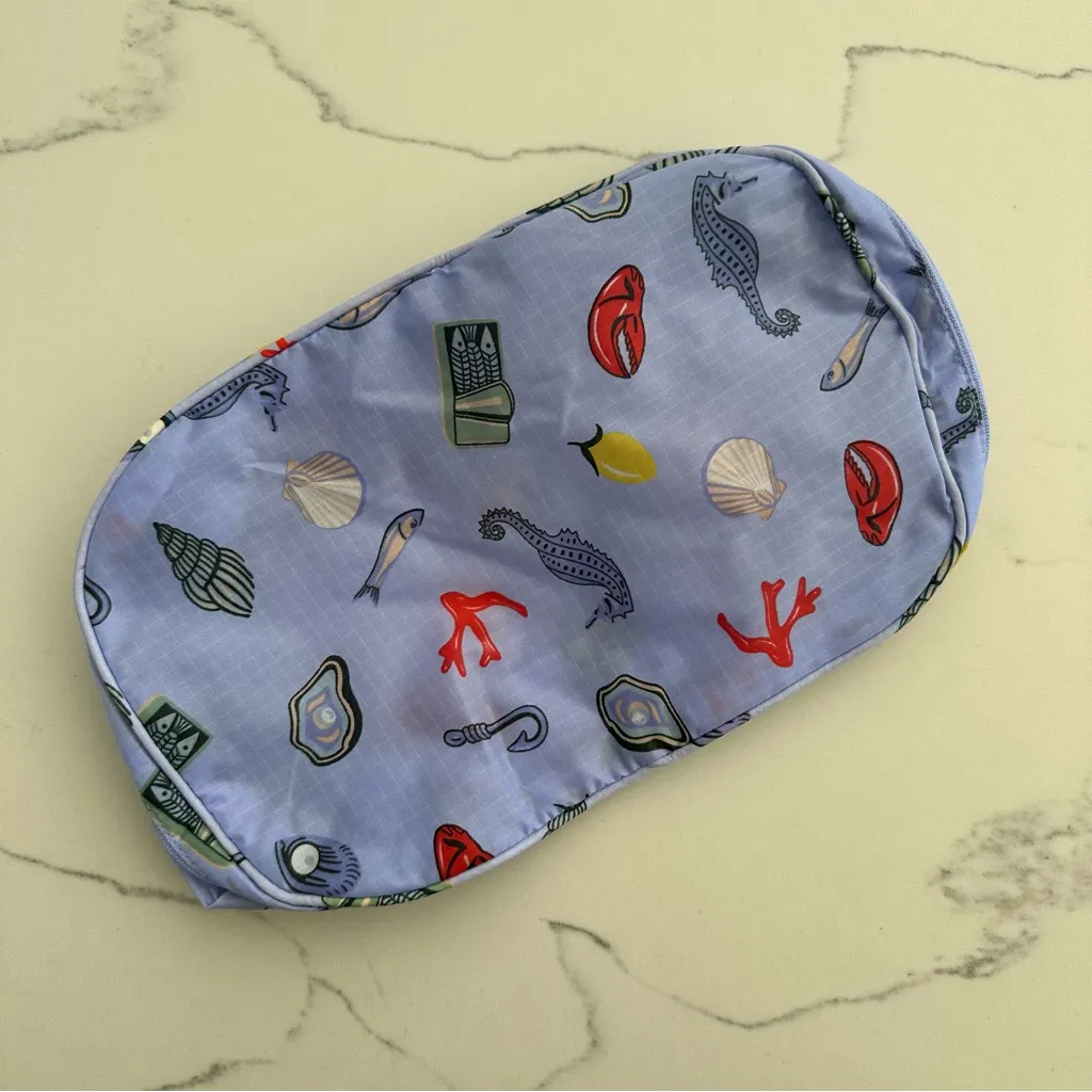 NWT Baggu Small Packing Cube in Sea Creatures Print Periwinkle Blue - Image 3