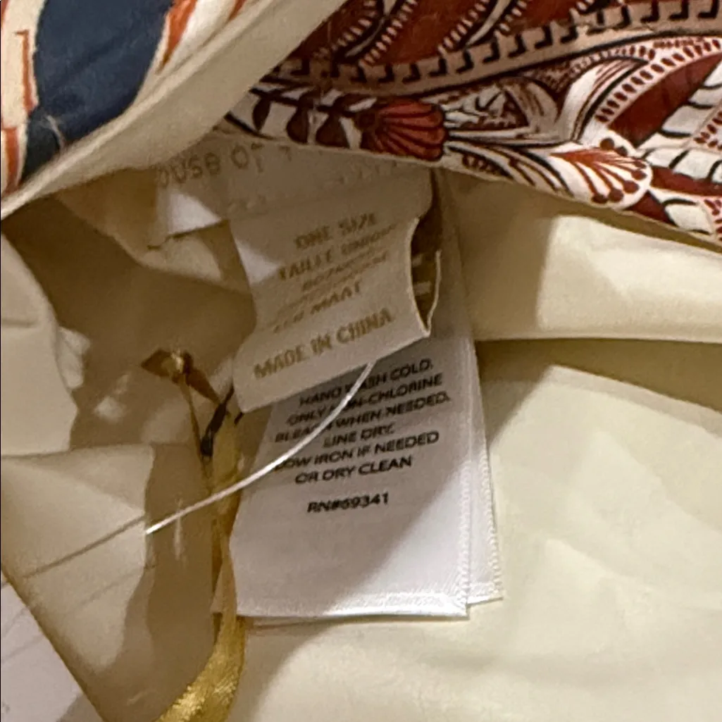 NWT House Of Harlow 1960 Quilted Paisley Print Cropped Jacket Puff Sleeve OS Blue Size undefined - Image 7