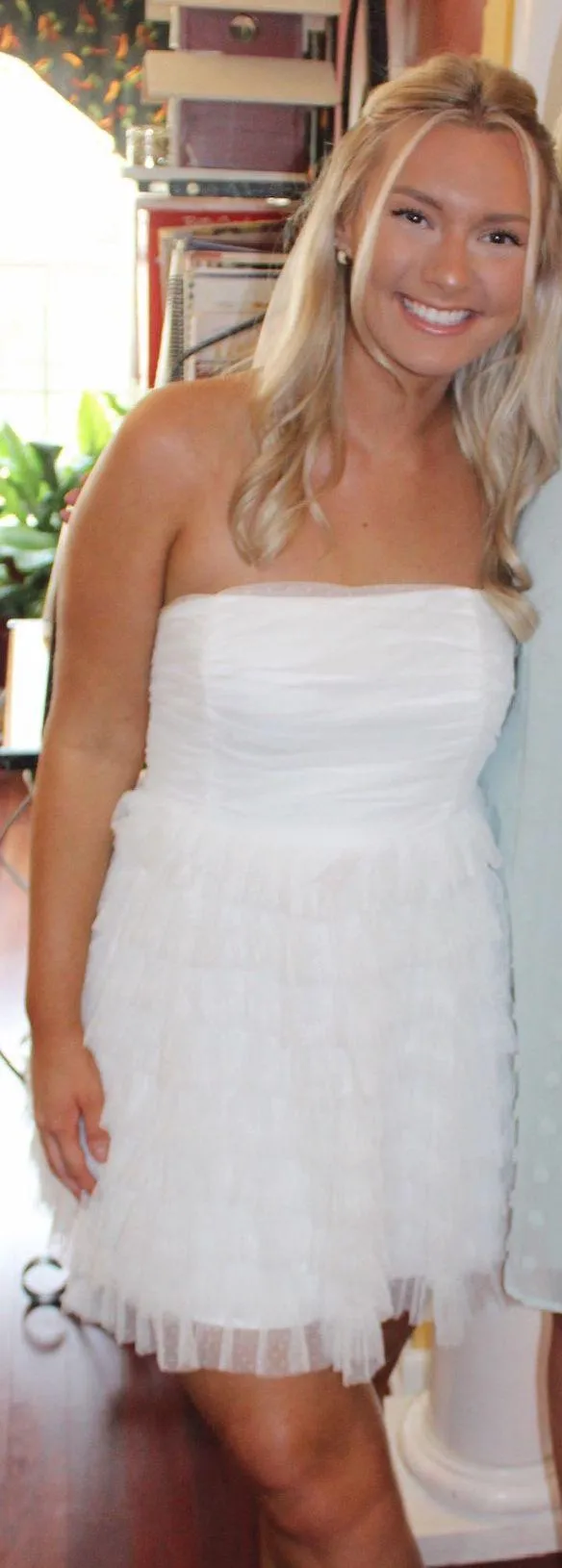 Triple Threads White Ruffle Dress - Image 2