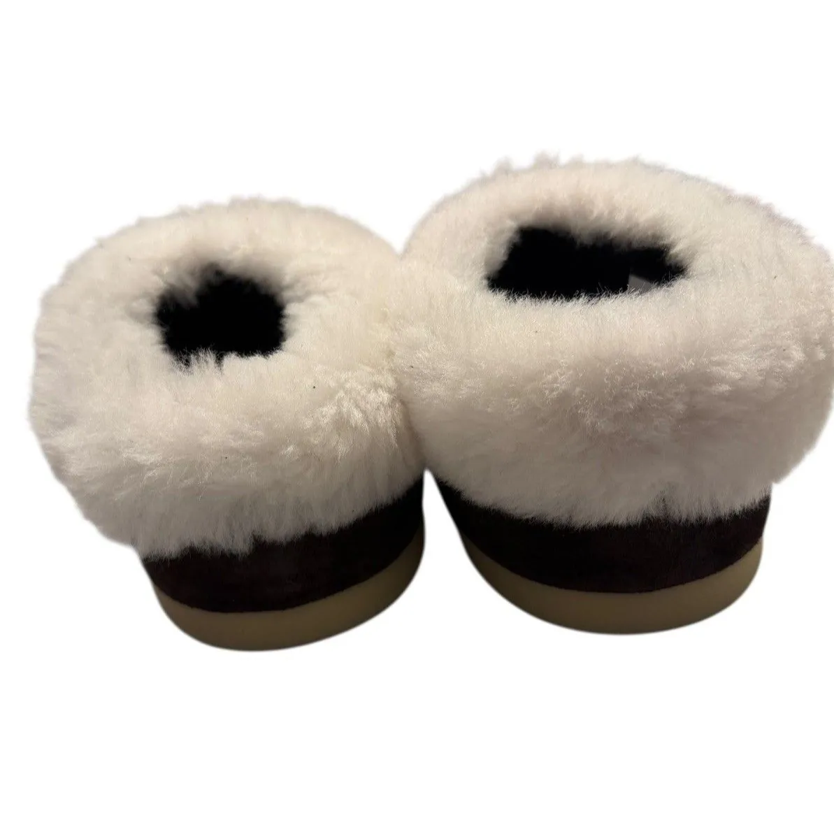 Moon Boots Suede Beads EVX Mule Women’s 5 EU 35/36 Slippers SlipOn Shearling NEW Brown - Image 2