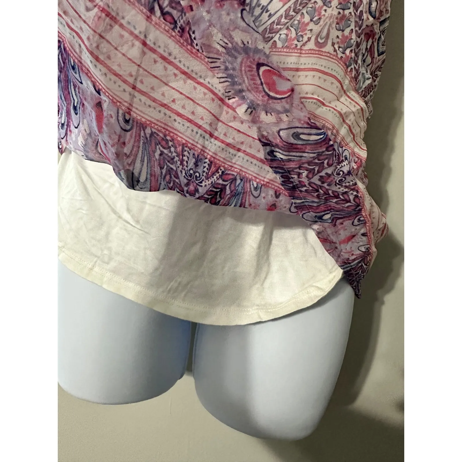 Ella Moss Women's Silk Paisley Print V-Neck Cami Tank Top Size L‎ - Image 4