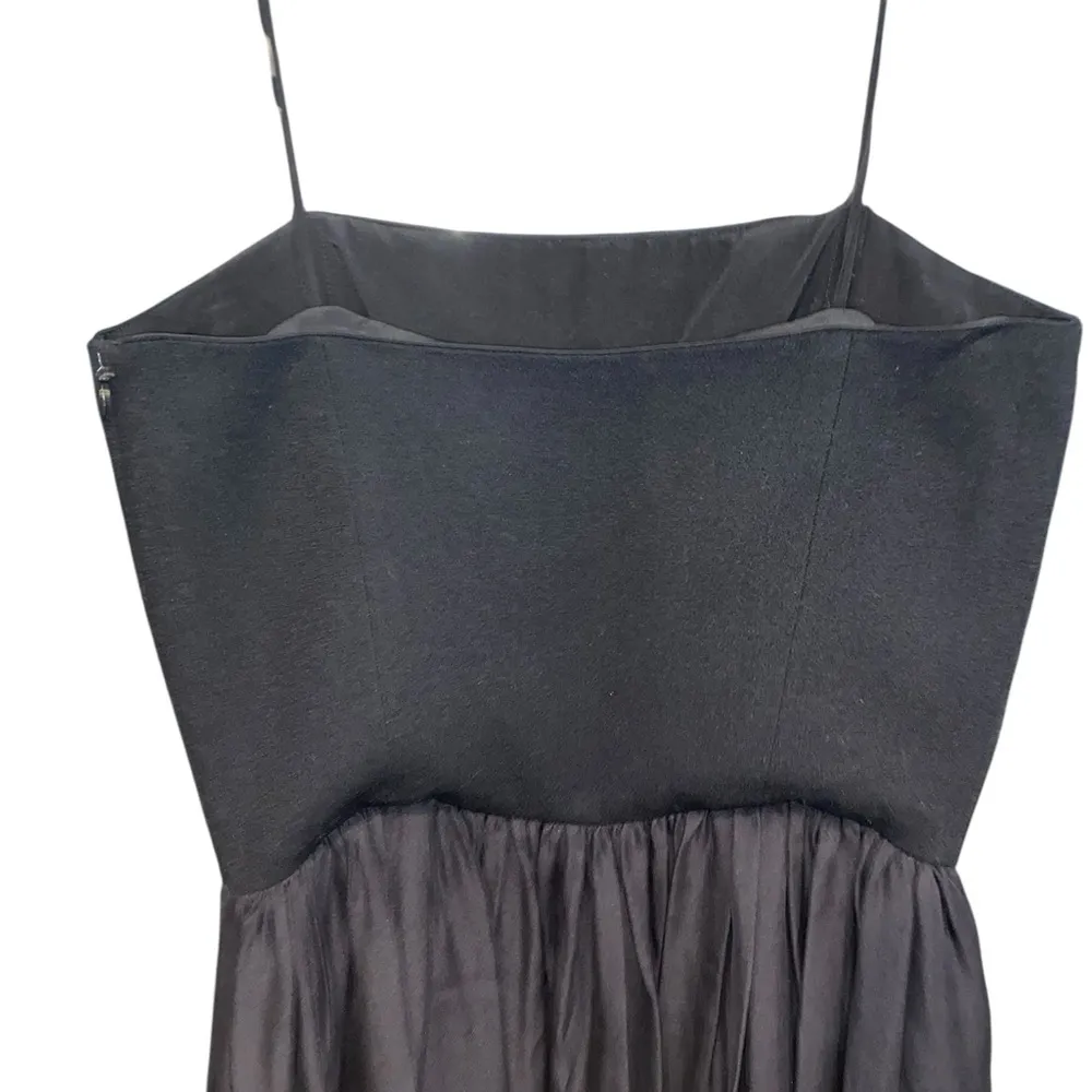 Vintage Ellen Tracy Wool & Silk Black strapless cape Midi cocktail party dress - Image 8