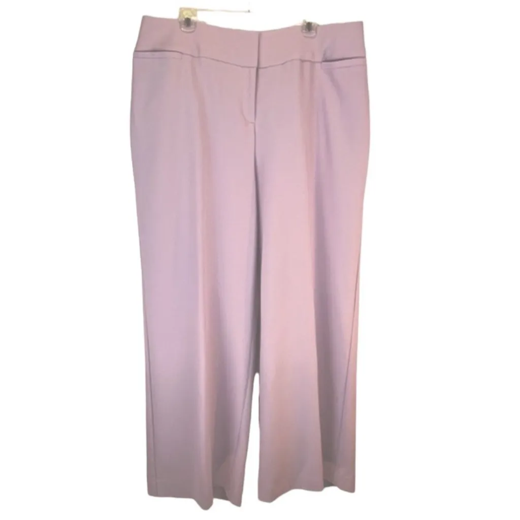 Lane Bryant The Allie Wide Leg Trouser Pants
Mauve Pique Textured Fabric Size 18 - Image 3