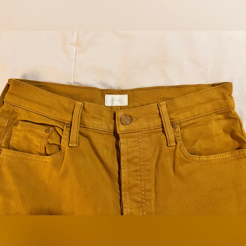 Mother high rise the tomcat ankle fray in HEY size 28 straight leg Orange - Image 15