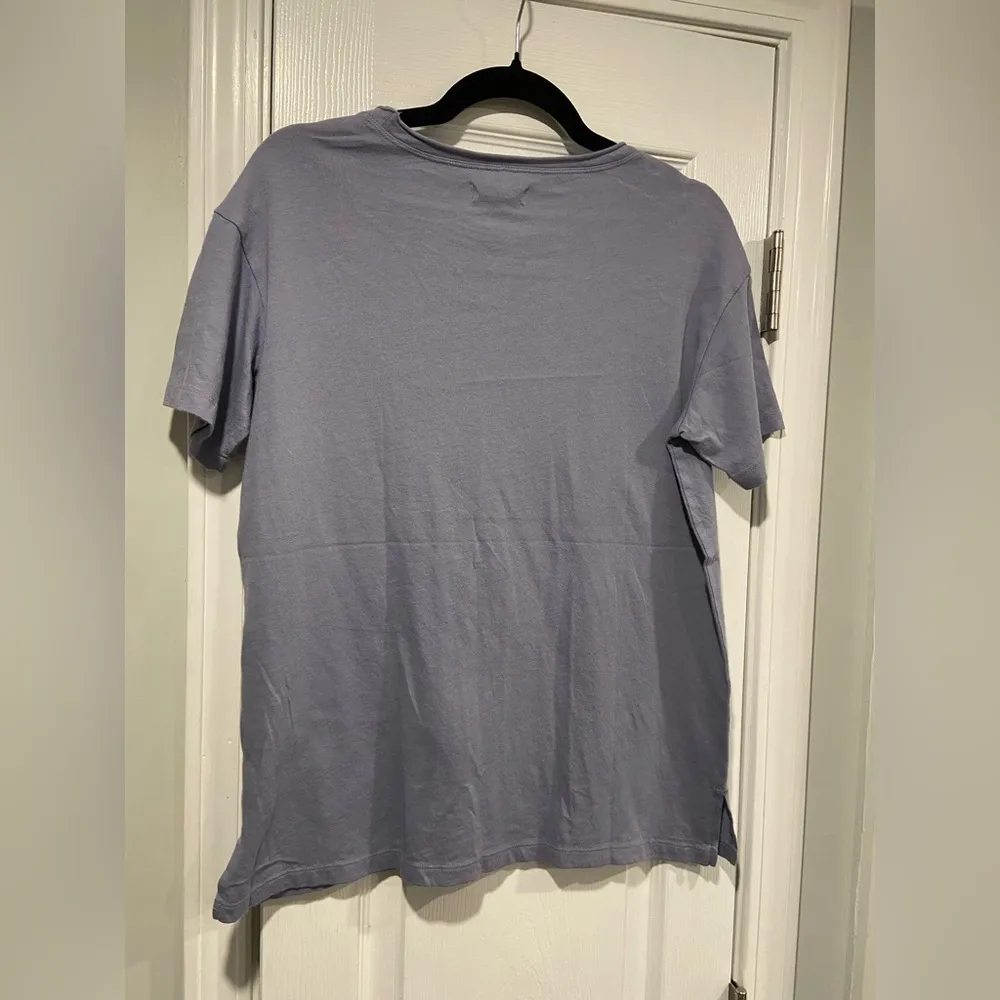 NWOT Madewell Size XS Dusty Blue Short Sleeve Crew Split Hem Pocket Tee Shirt - Image 9