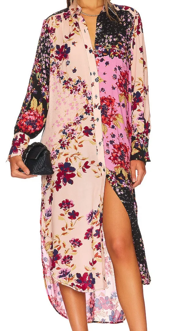 Free People Jackie Printed Maxi Top Vintage Combo Floral‎ Size XS - Image 1