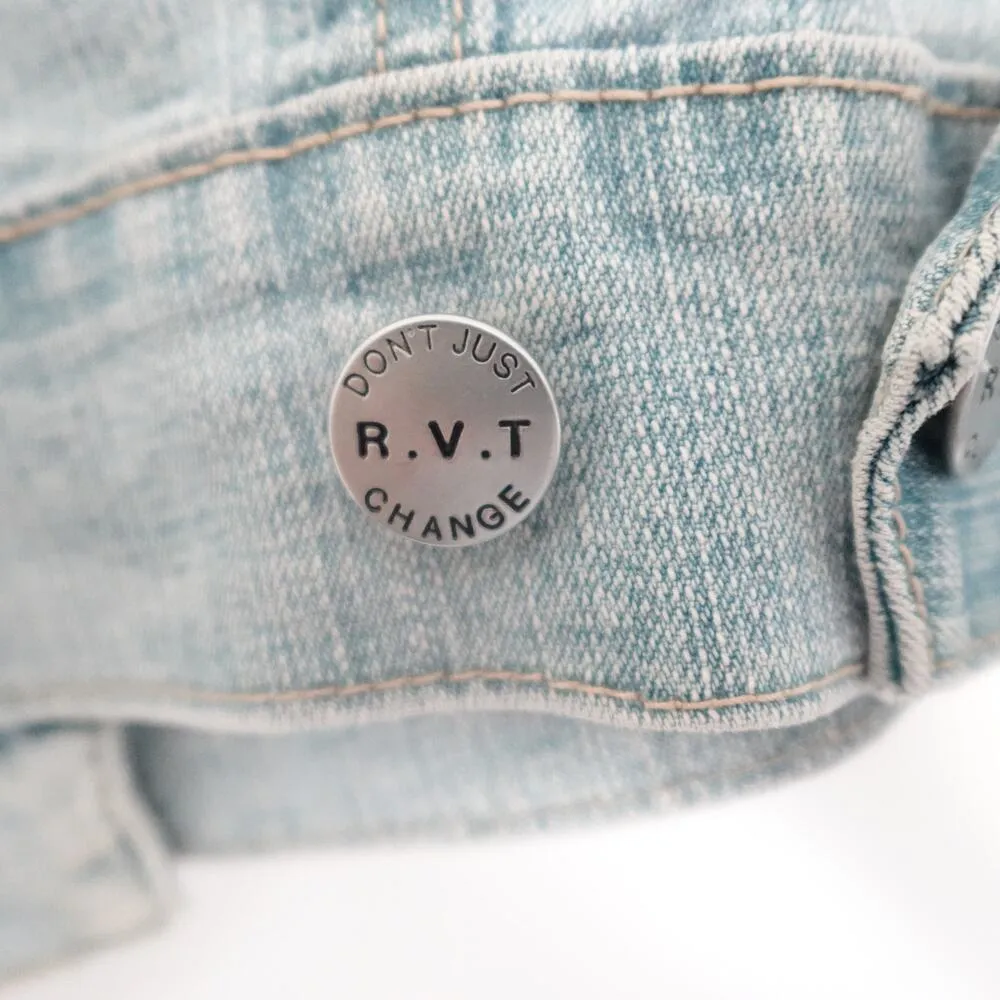 Vintage Y2K Butterfly Sequin Beaded Embroidered Light Wash Denim Jean Jacket Size M - Image 6