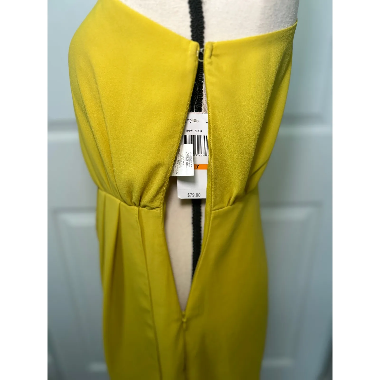 NWT GB Gianni Bini‎ One Shoulder Dress Party Cocktail Embellished Yellow Size 7 - Image 6