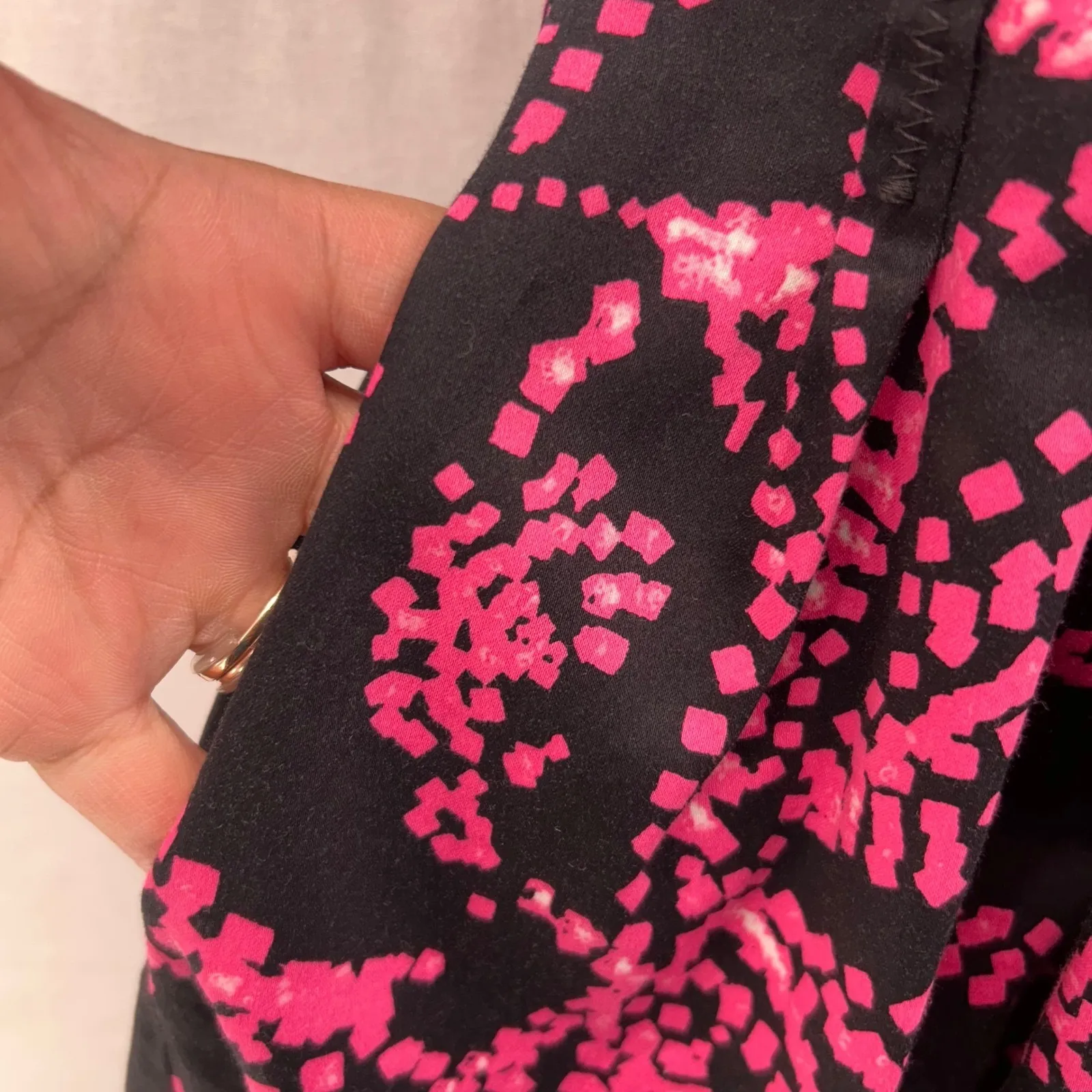 Jones New York Fit & Flare Dress Black Pink‎ 10 - Image 10