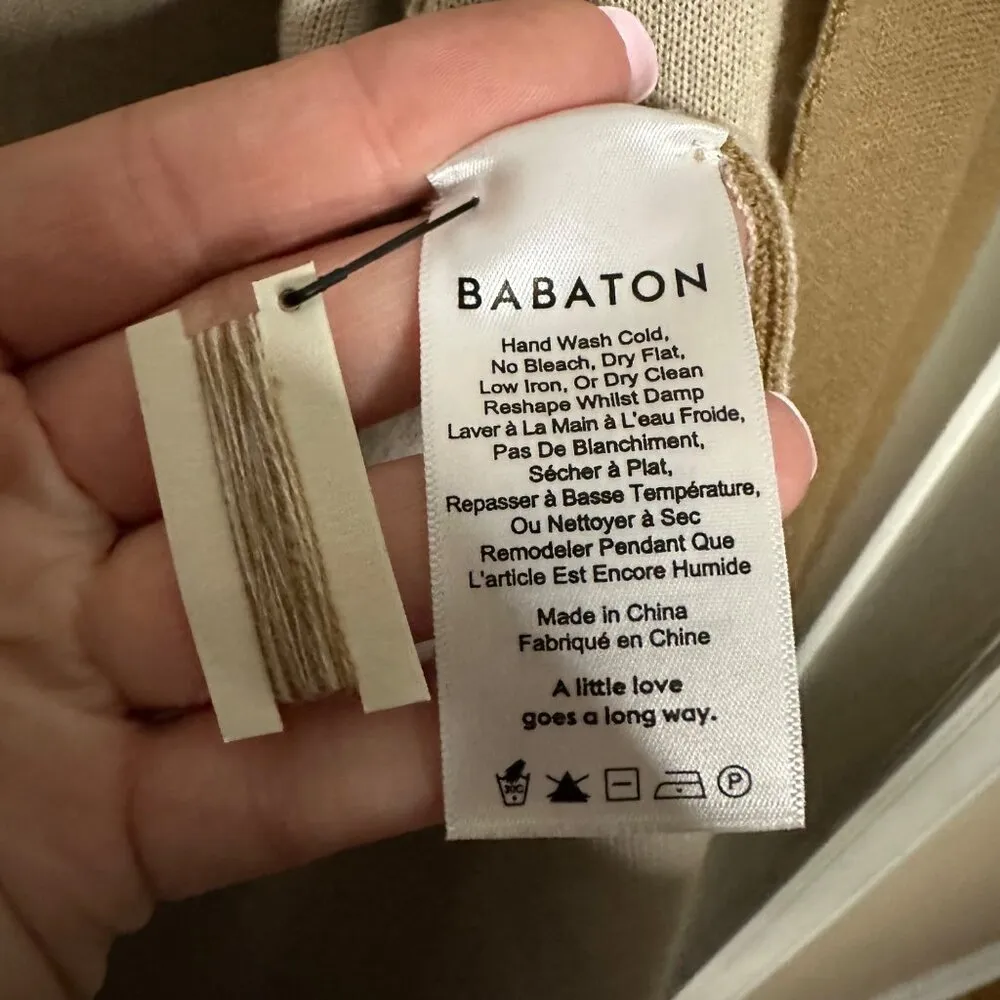 Babaton Beekman Cardigan Camel Tan Women's Size Large Open Front Aritzia - Image 7