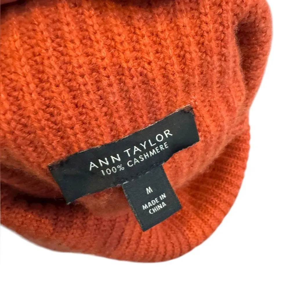 Ann Taylor Cashmere Ribbed Turtleneck Sweater -Rustic Barn Large - Image 3