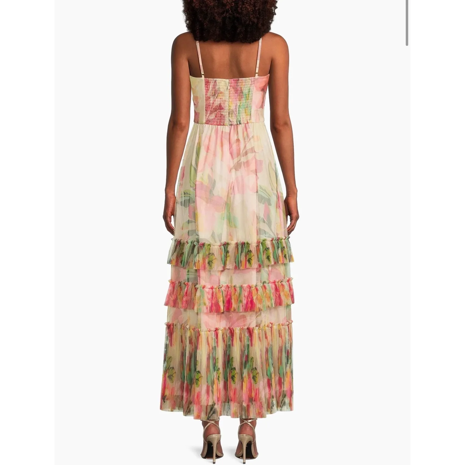 NWT Hutch Elliott Ruffled Printed Tulle Sweetheart Gown Floral Sz 6 $398 - Image 4