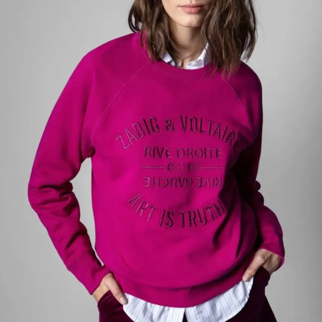 Zadig & Voltaire Walky Brode Art is Truth Pullover Sweatshirt Pink Size XS - Image 1