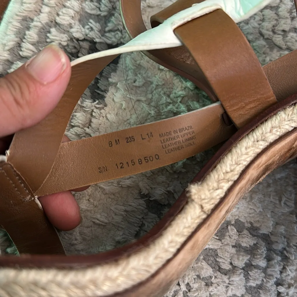 Tory Burch Marbella Brown and Cream Leather Heeled Sandals, W8 - Image 4