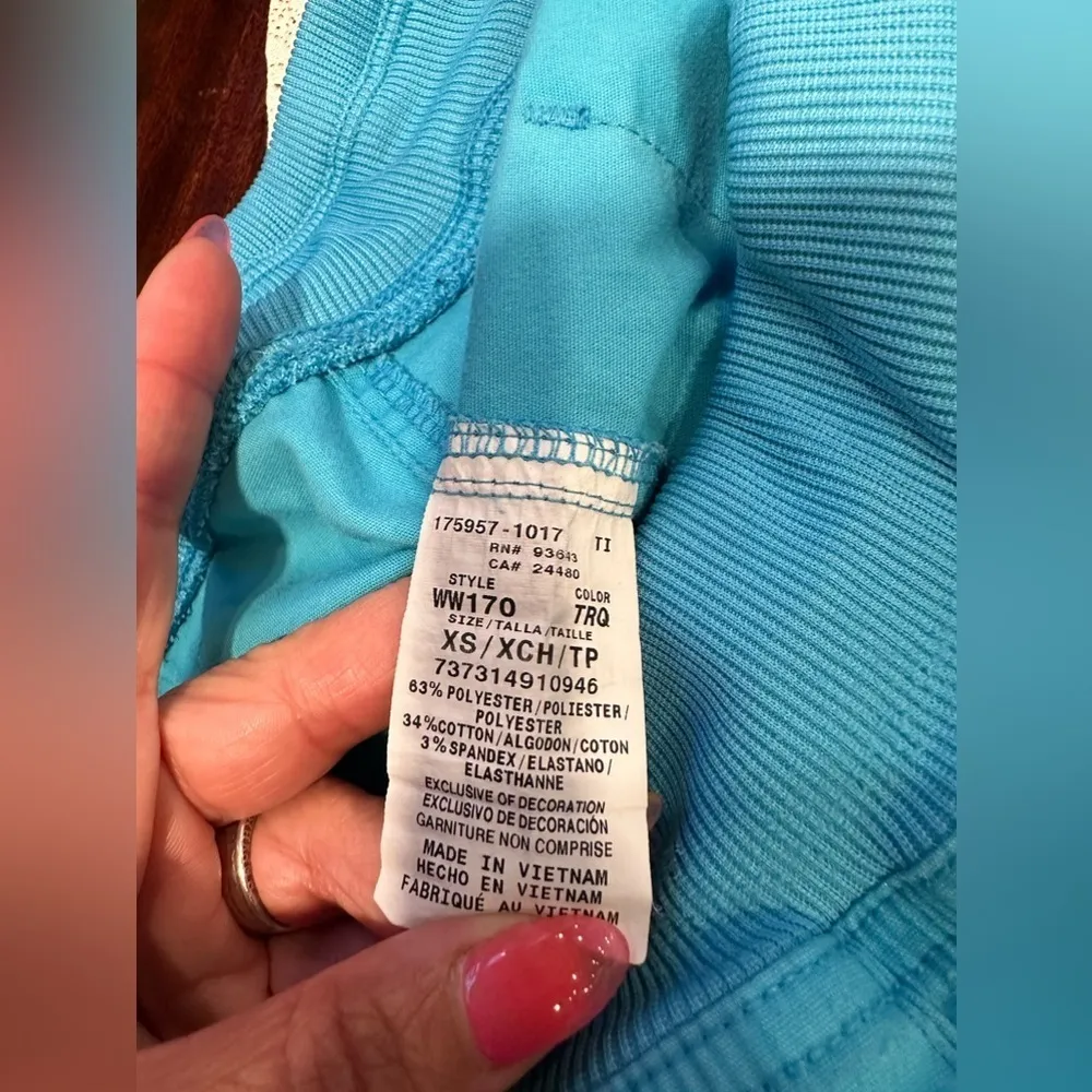 EUC Cherokee baby blue scrub pants, Sz Xs, elastic waist. Relax leg - Image 4