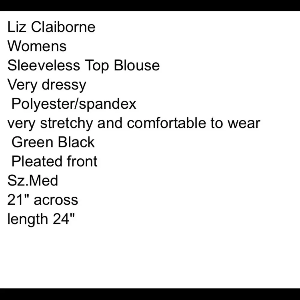 Liz Claiborne sleeveless blouse shirt top tank green career draped pleated M - Image 8