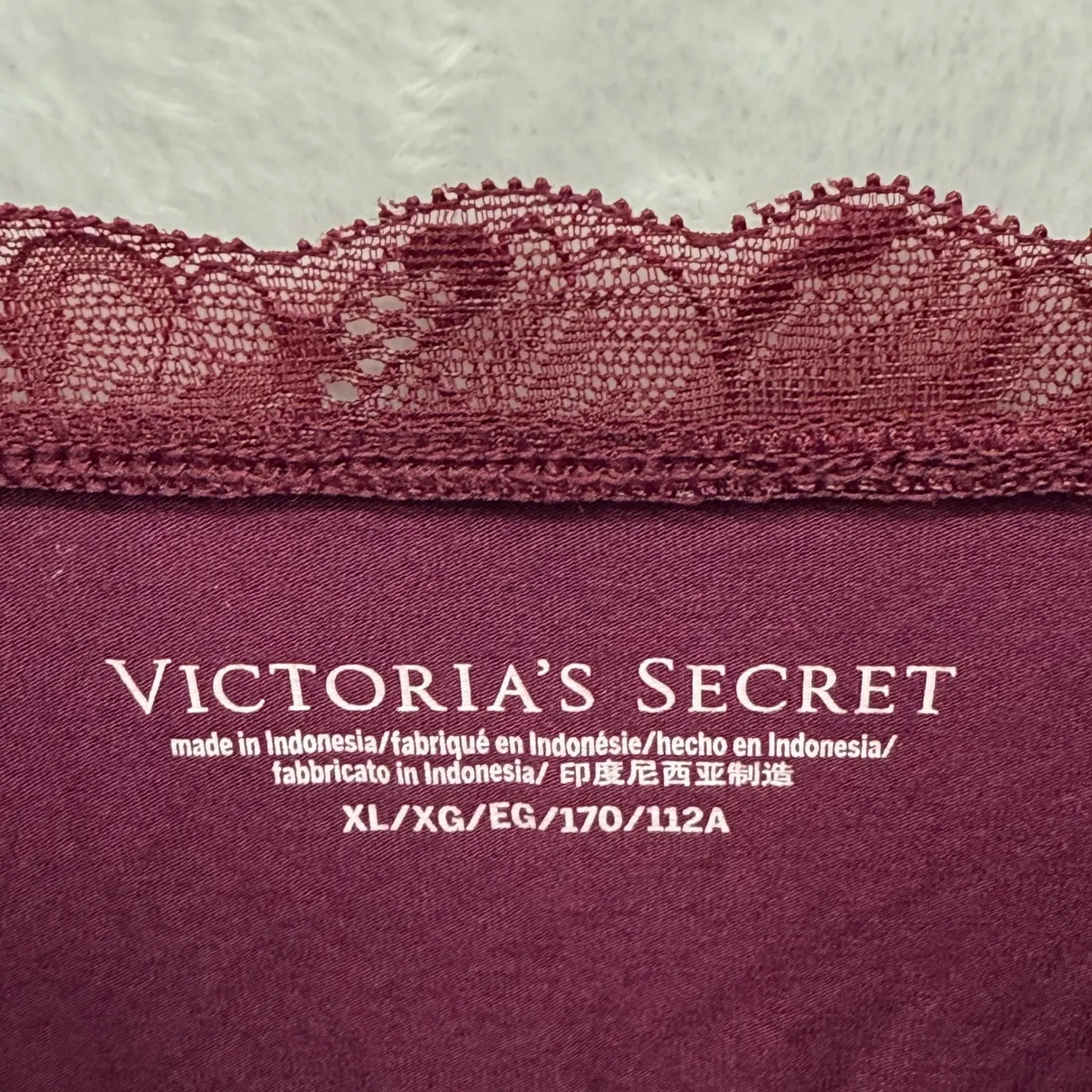 Victoria's Secret Burgundy Lace Trim‎ Cami Top XL Modal Spandex - Image 4
