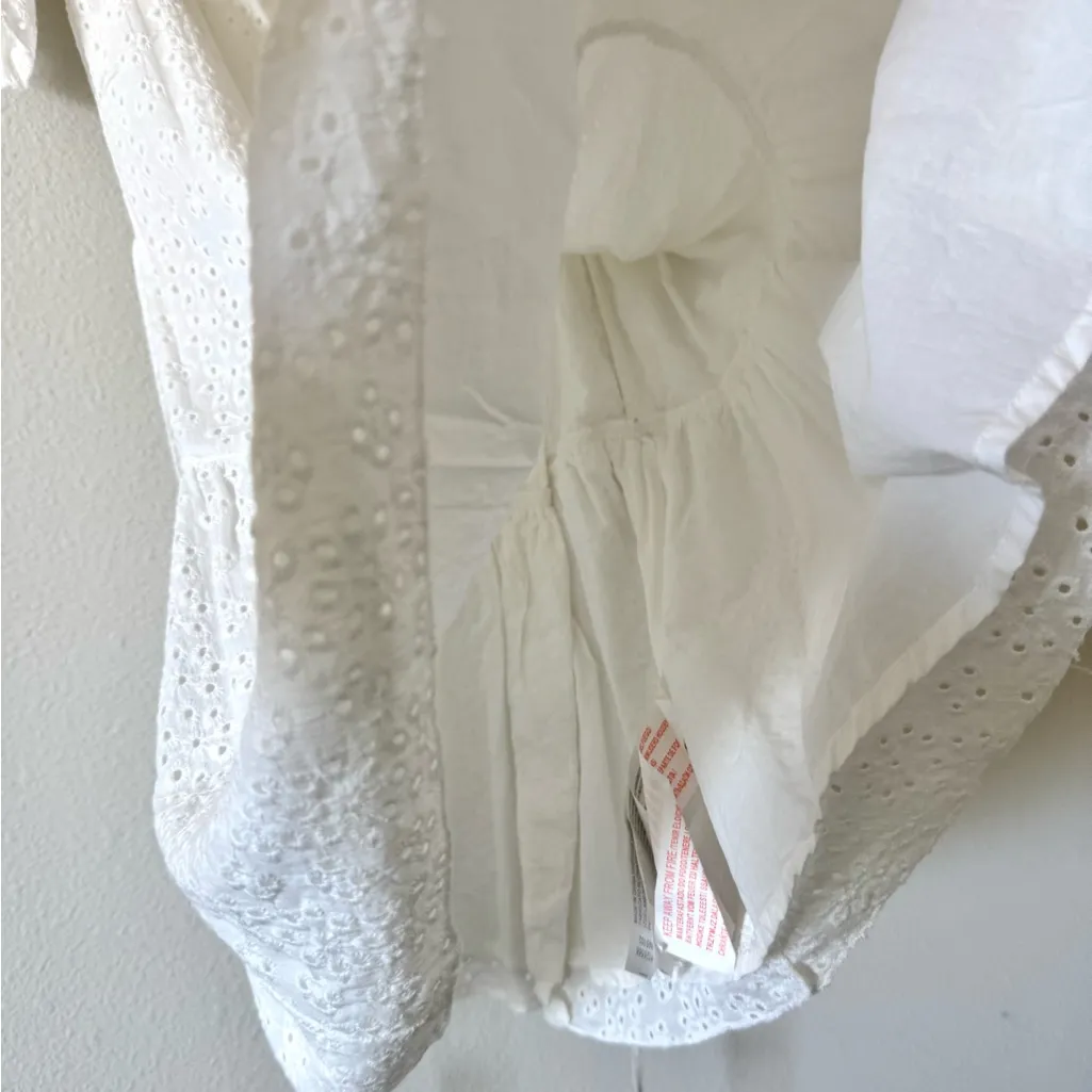 White Eyelet Minkpink Giovanna Tie Waist Mini Dress - Image 6