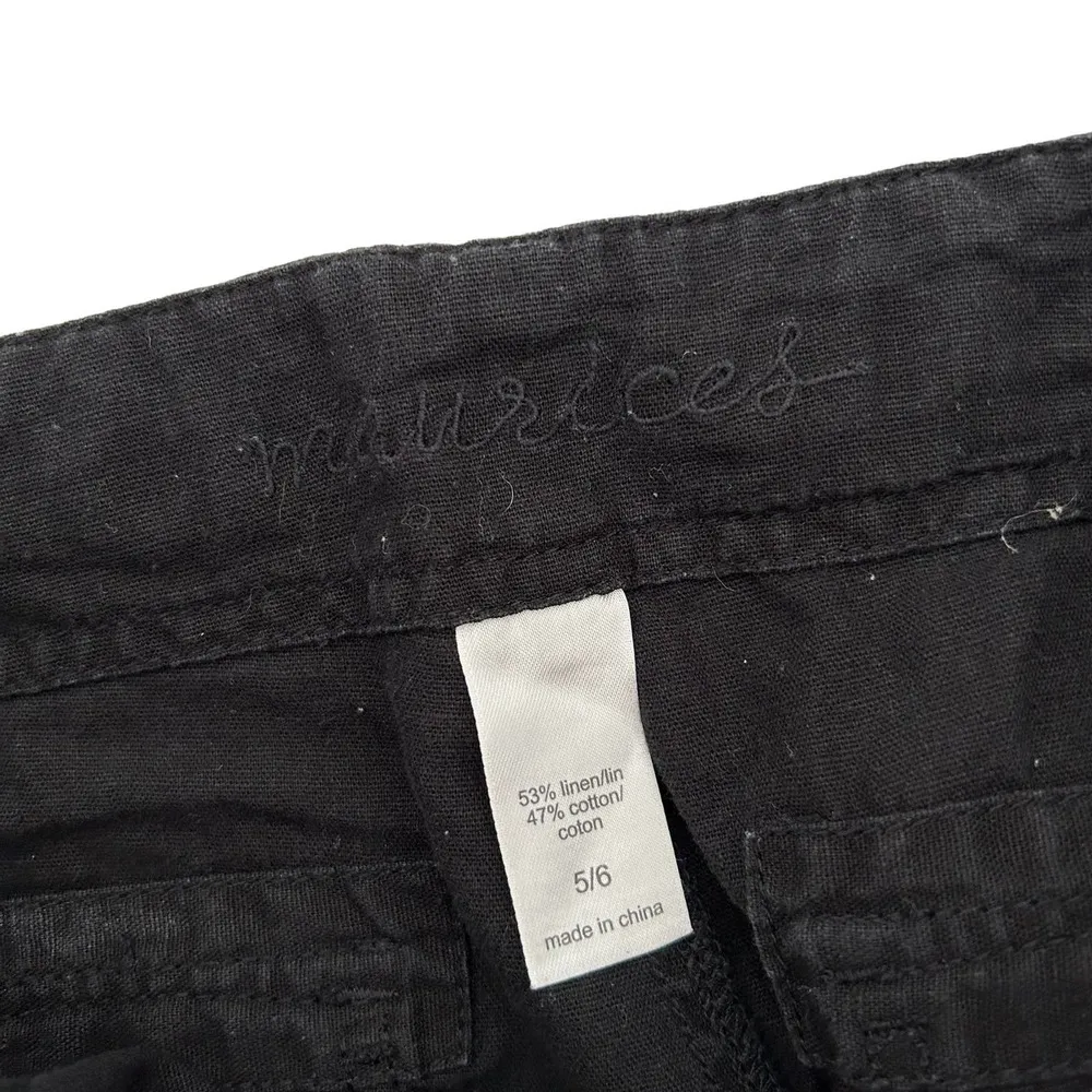 Maurices Black Linen Blend Capris Sz 5/6 - Image 2
