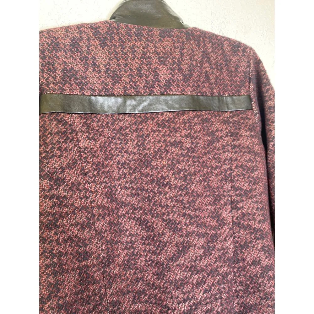 SA by Seth Aaron Knit & Faux Leather Coat w/ Toggle Clasp Closure EUC Sz 8 - Image 10