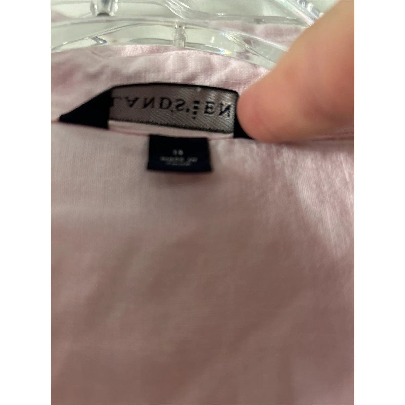 lands end womens Pink Sleeveless linen Blouse Size 14 - Image 3