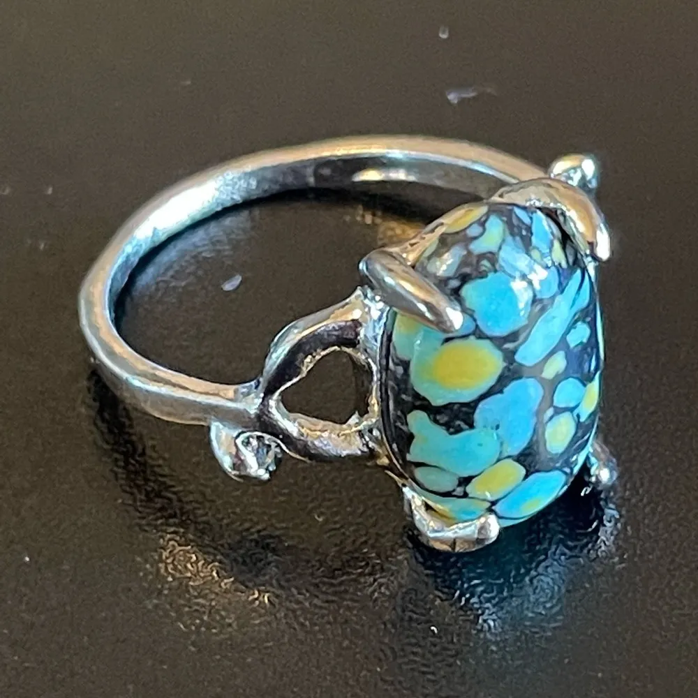 Mixed 3 color gemstone S925 silver ring size 8.25 - Image 2