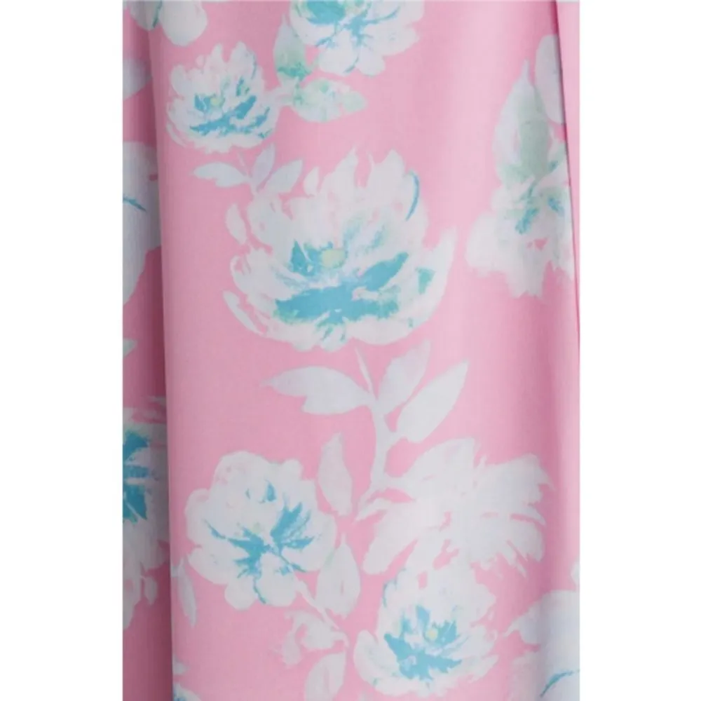 💕WAYF💕 The Angelina Floral Wrap Gown ~ Mauve Pink Floral Print Small S NWT - Image 7