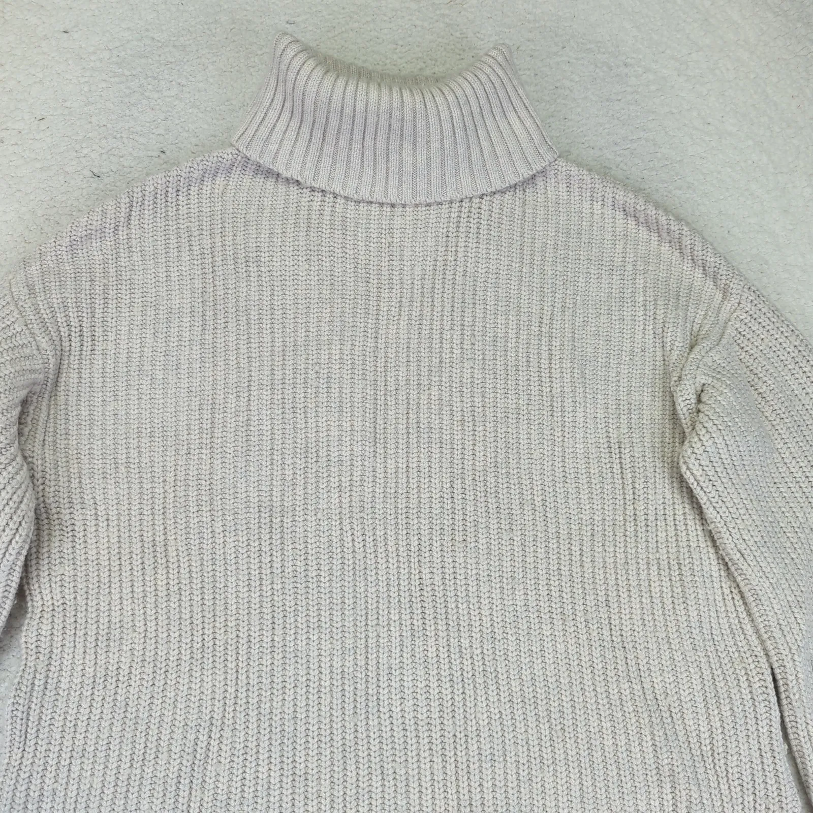 Moth Anthropologie Women's Cream Knit Turtleneck Sweater Dress Size Small Winter - Image 3