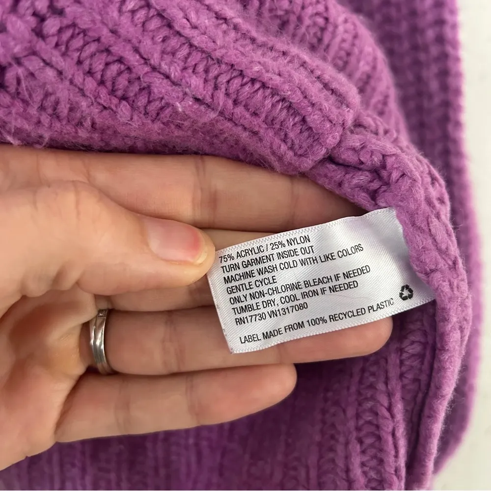 A New Day Purple Knit Crewneck Sweater Comfy Casual Winter XXL - Image 3