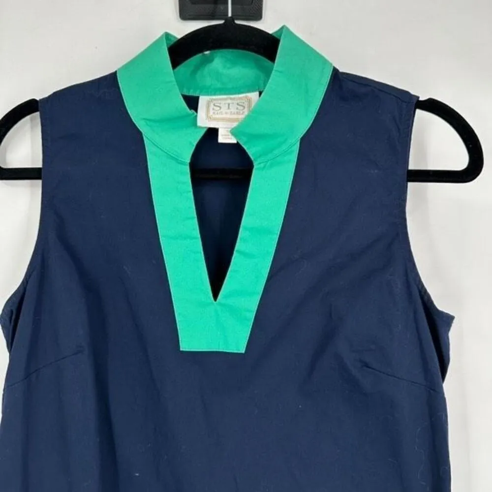 SAIL TO‎ SABLE Tunic Shift Dress Womens Small Mint Green Navy Classic Colorblock - Image 5