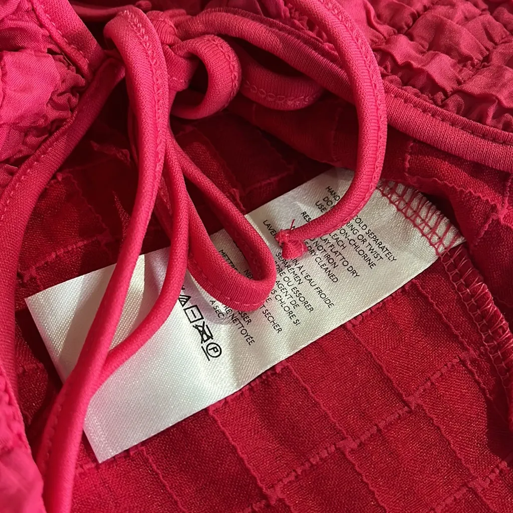 NWOT Urban Outfitters Women's Pink Uo Leila Ribbed Tie-front Top - Image 7