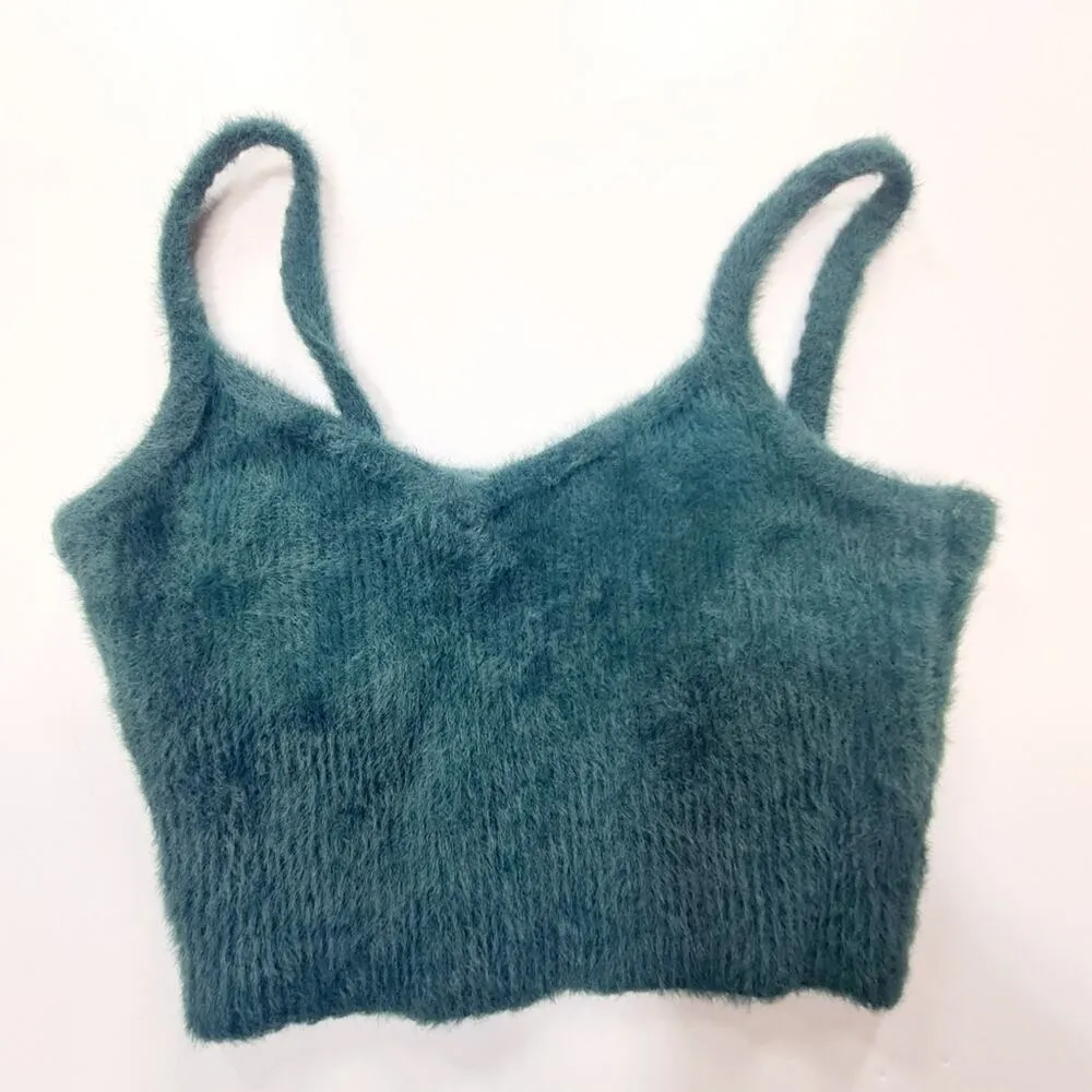 Lovers and Friends Ellena Cropped Tank in Dark Teal Small - Image 3