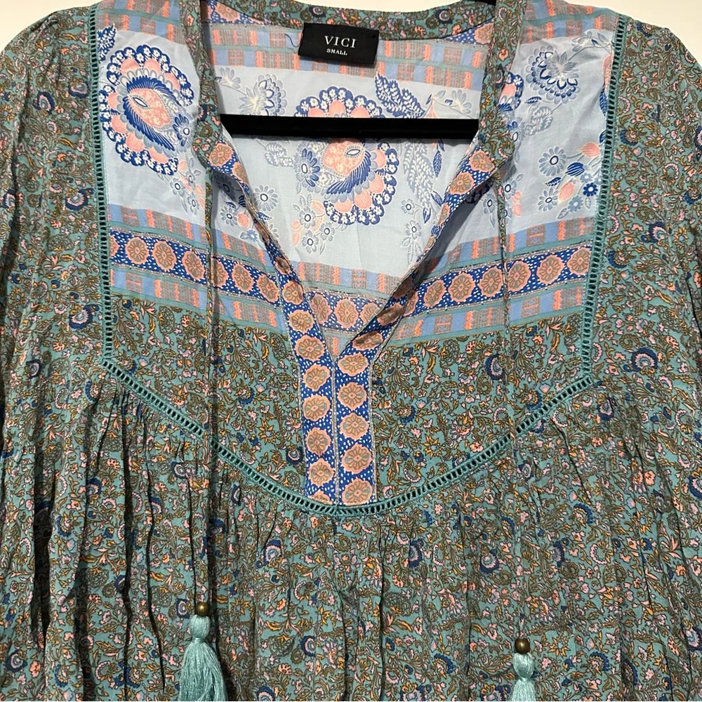 Vici long sleeve bohemian blouse size S - Image 2
