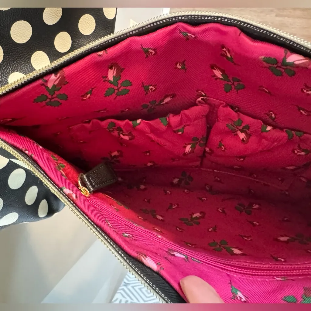 Betsey Johnson Pink Bow Black and White Polka Dot Purse & coin bag - Image 4