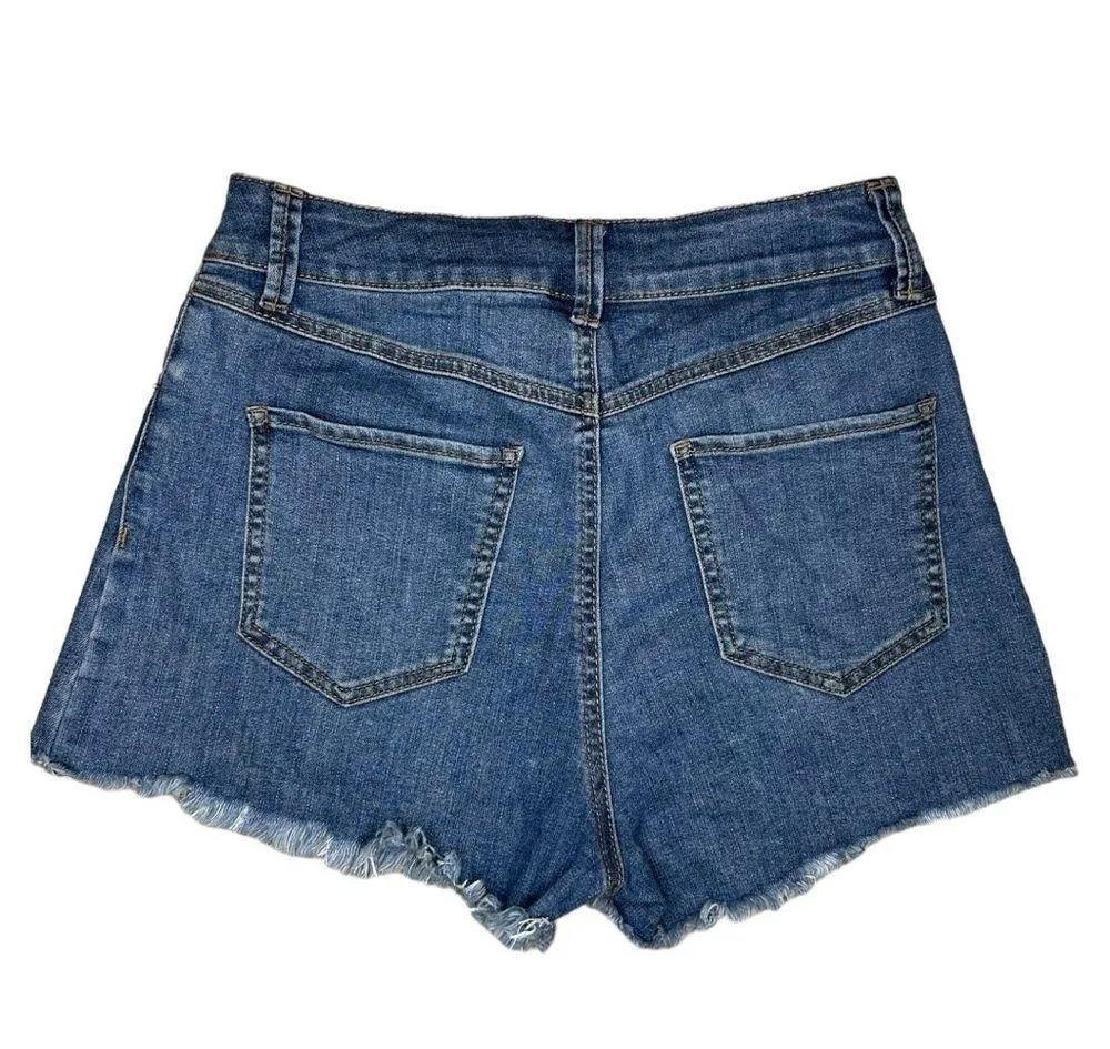 REWASH Women’s Super High Rise Wedge Vintage Reunion Jean Shorts Size 5/27 - Image 2