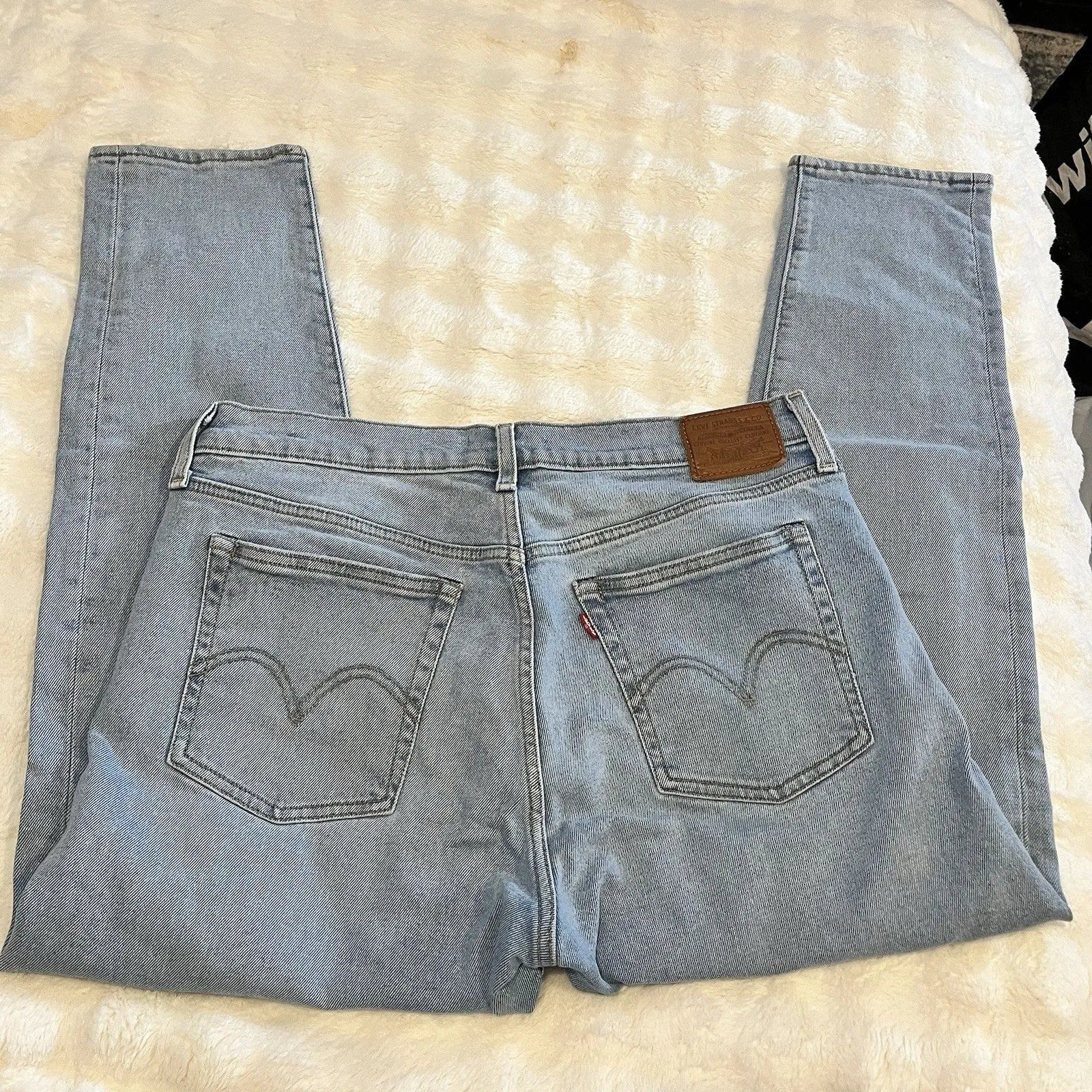 Levi’s Wedgie Fit Jeans Big E Tab Rigid Denim Light Wash W31 High Rise Heritage - Image 4