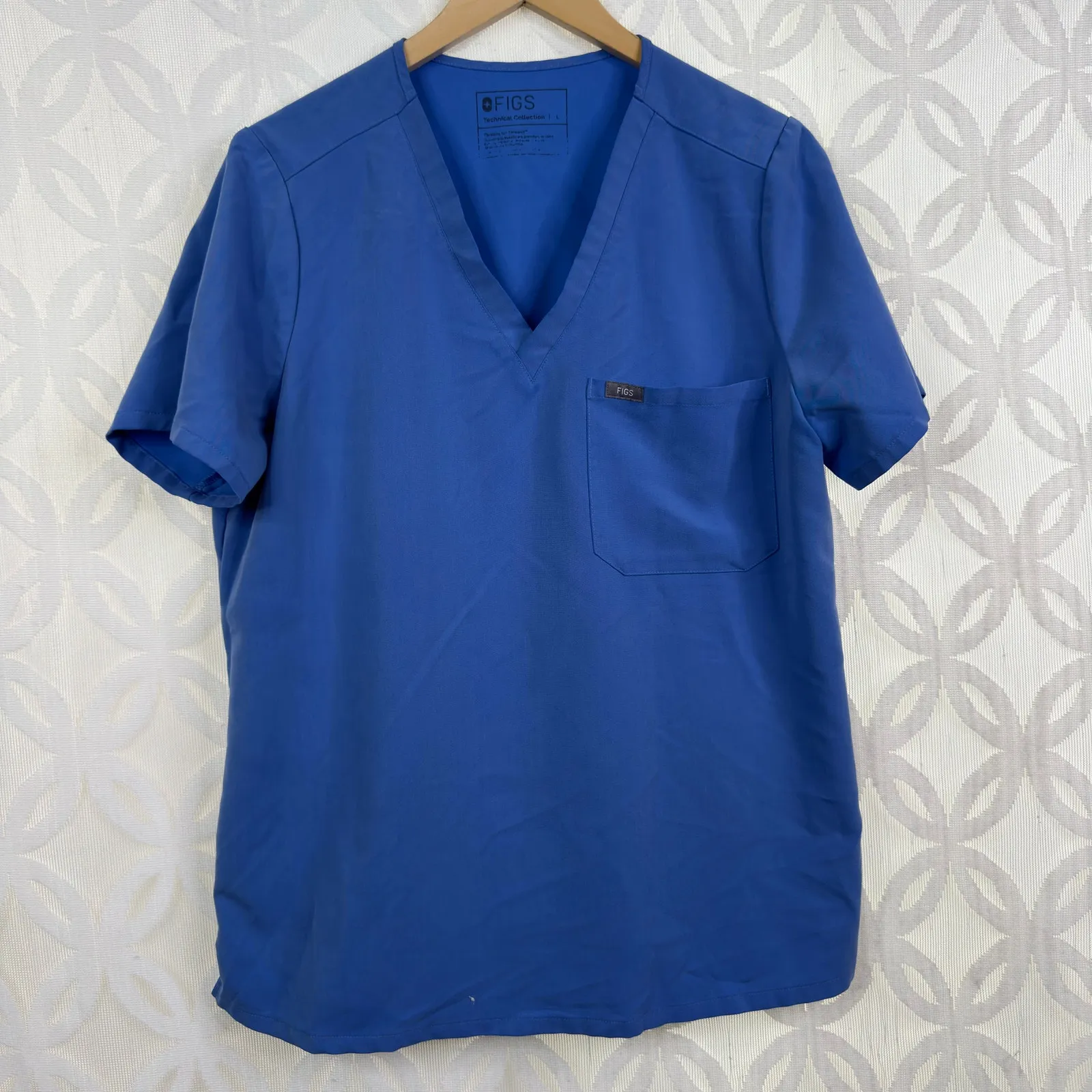 Figs‎ Catarina One-Pocket Scrub Blue Womens Top Size L - Image 8