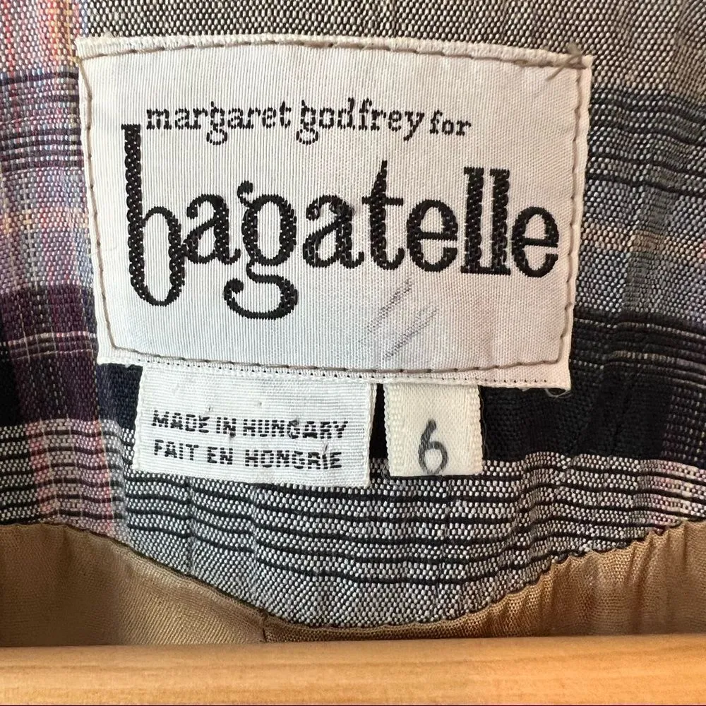 Vintage Margaret Godfrey for Bagatelle Linen Blend Madras Plaid 2PC Skirt Suit - Image 4