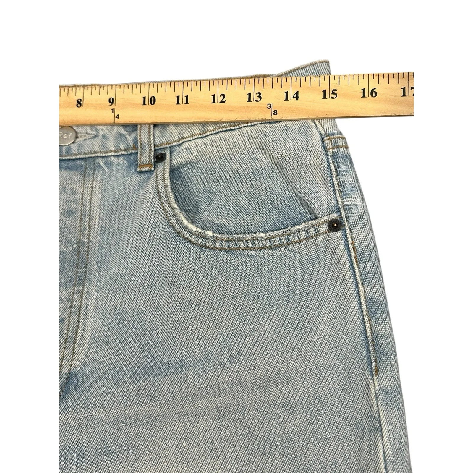 Reformation High Rise Straight Jeans‎ Women Button Fly Sz 29 Blue Tahoe #T5-8 - Image 6