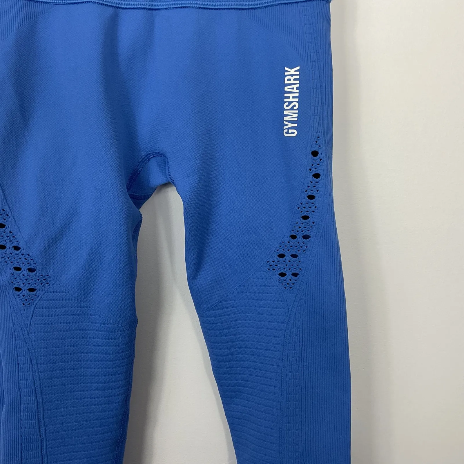 Gymshark Energy Seamless Capri Leggings Blue High Waisted Workout Gym Activewear - Image 2