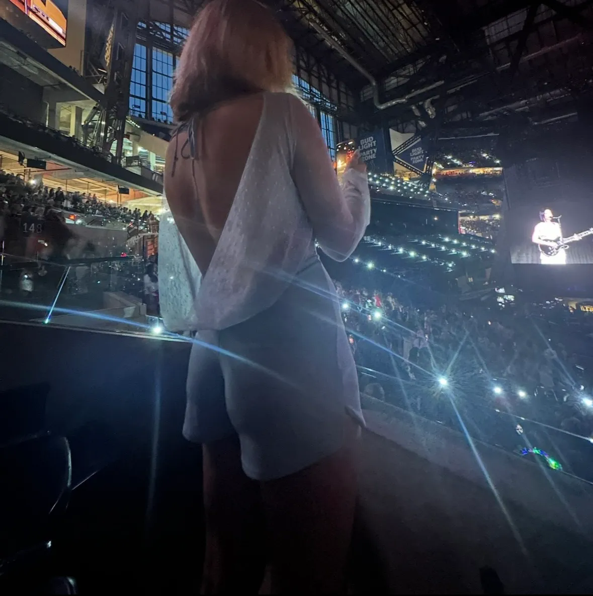 Lucy in the Sky Mesh Dotted Open Back Romper - Image 3