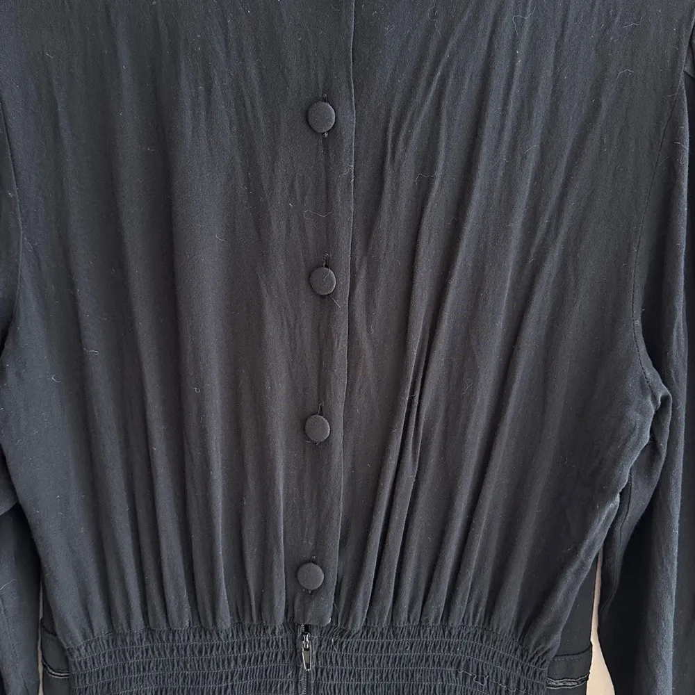 karin stevens Vintage Black Long Sleeve Dress Pearl Embroidery Accents, Size 16 - Image 15