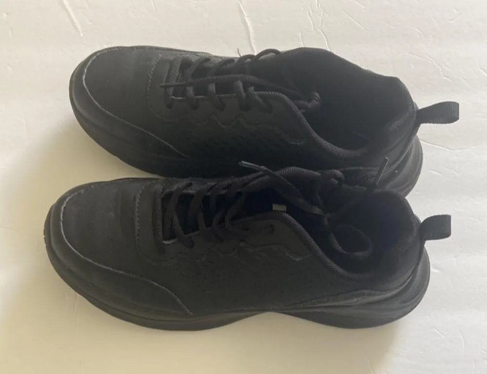 Black faux leather sneakers size: 8 - Image 8