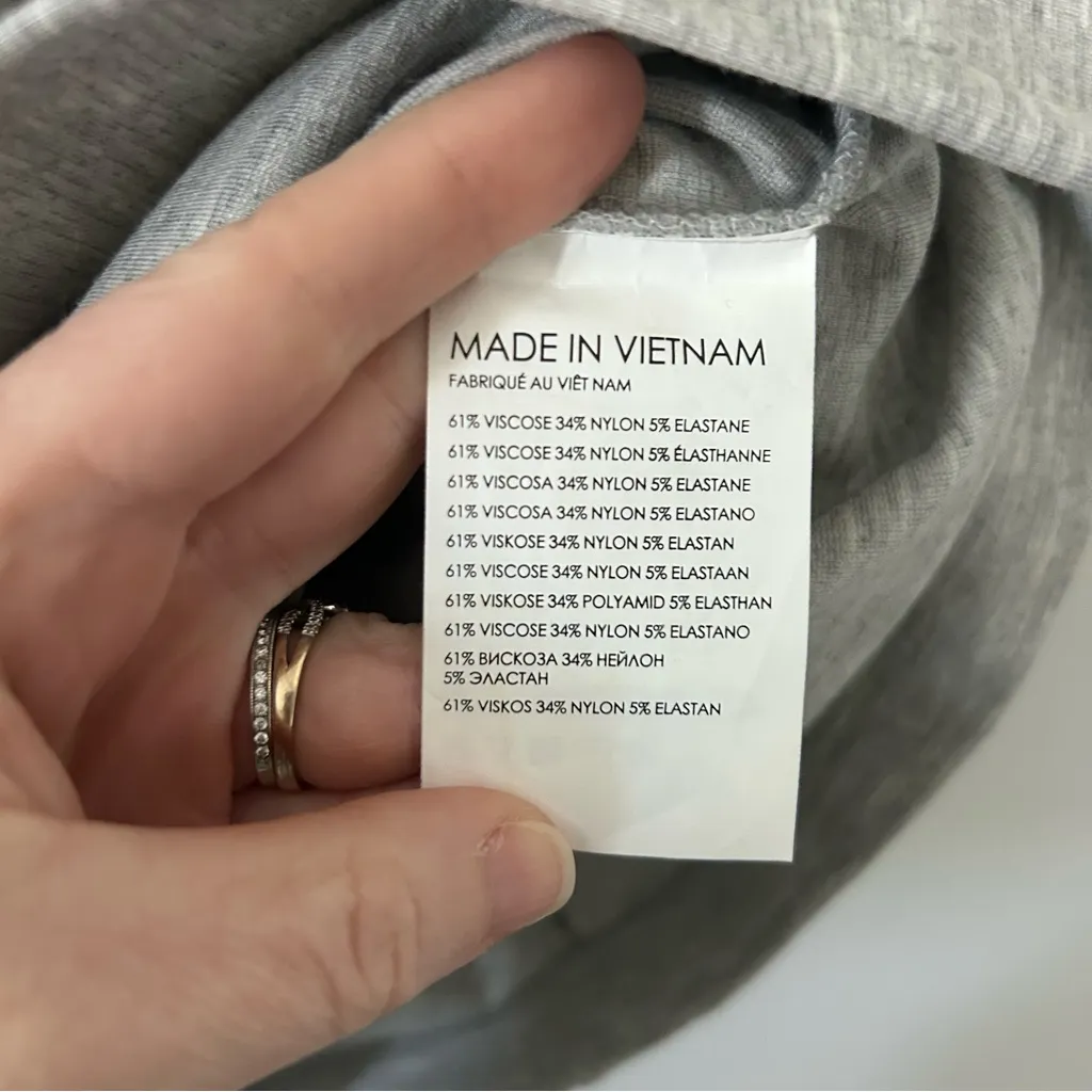 Club Monaco Twansia Light Heathered Grey Short Sleeve Tie Waist Casual Dress S - Image 7