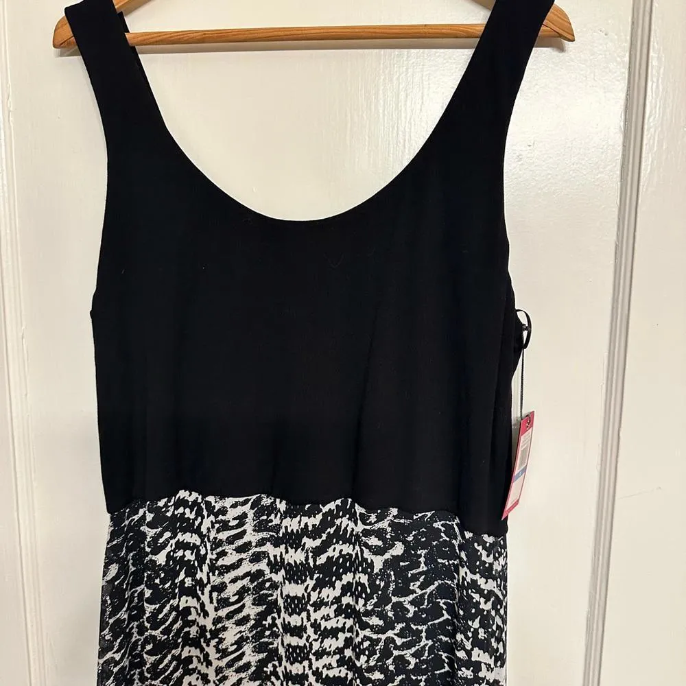 Vince Camuto Graphic Black and White Animal Print Tank Sleeveless Maxi Dress XL - Image 3
