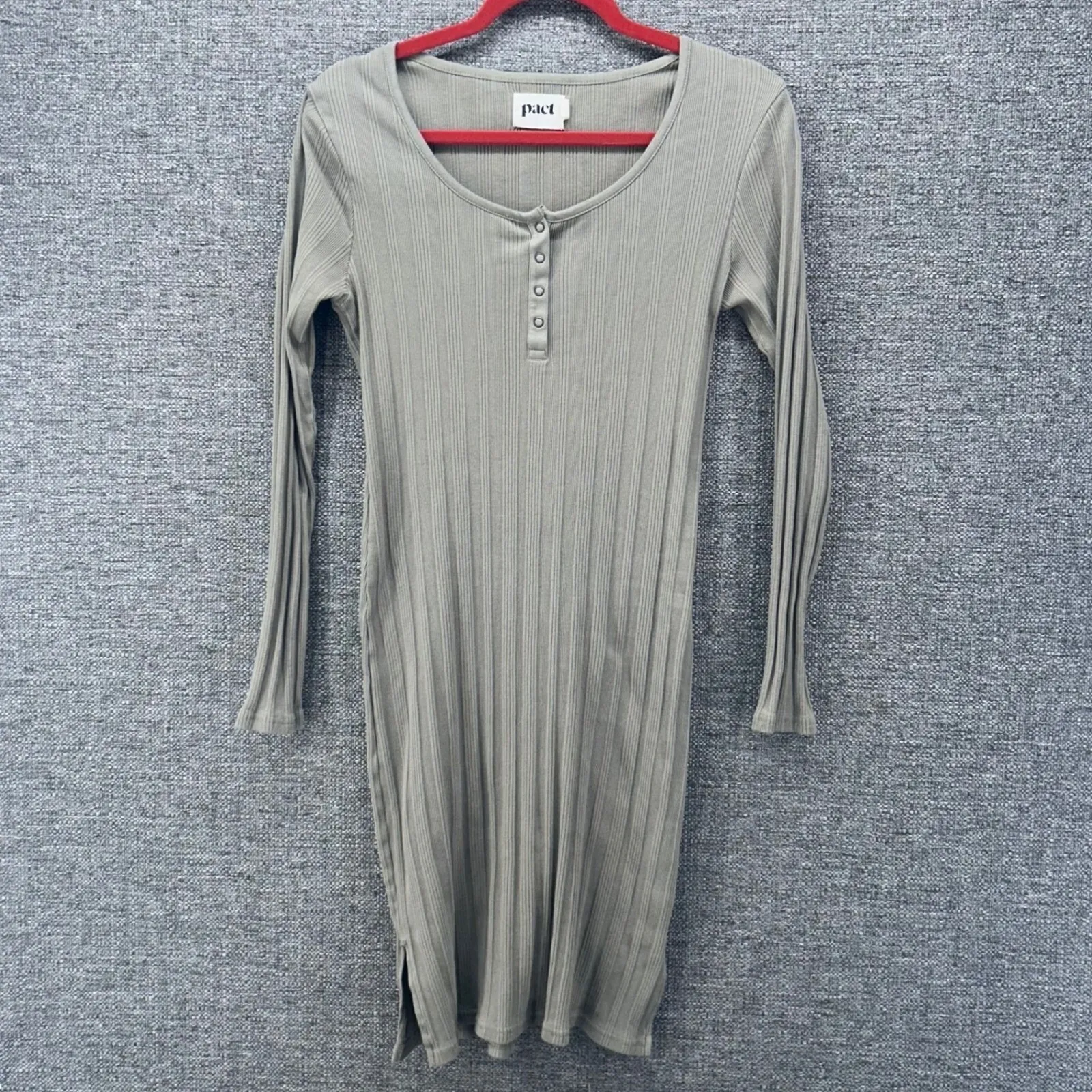 Pact Organic‎ Cotton Sweater Dress Green Medium - Image 3