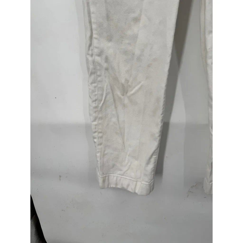 J.Crew White Paper Bag Denim Jeans Women 25 Straight Leg Preppy Spring High Rise - Image 9